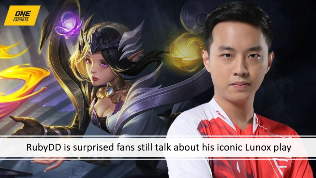 The featured image of ONE Esports' article titled Exclusive: Ruby DD is surprised fans still talk about his iconic Lunox combo at M2