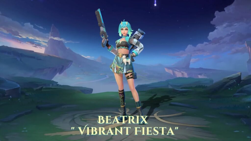 Vibrant Fiesta Beatrix character model in Mobile Legends: Bang Bang