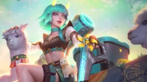Splash art of Vibrant Fiesta Beatrix in Mobile Legends: Bang Bang
