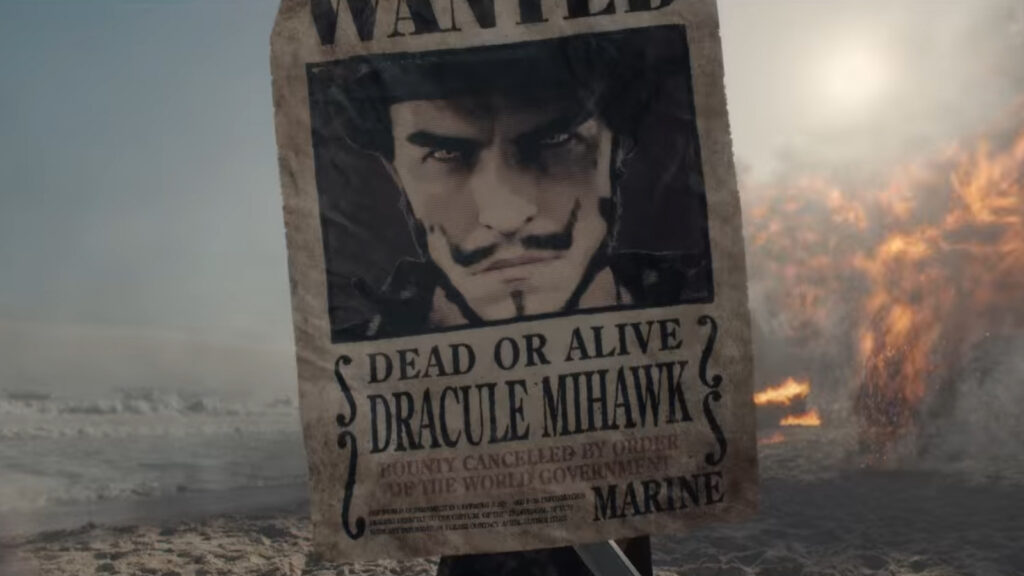Dracule Mihawk bounty poster in One Piece live action