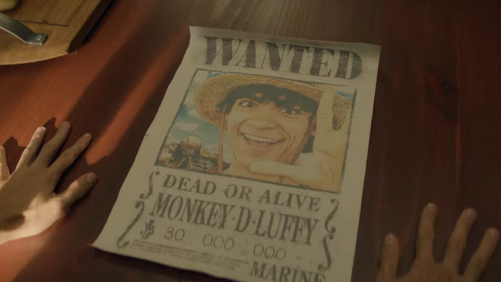 Monkey D. Luffy bounty poster in the One Piece live action