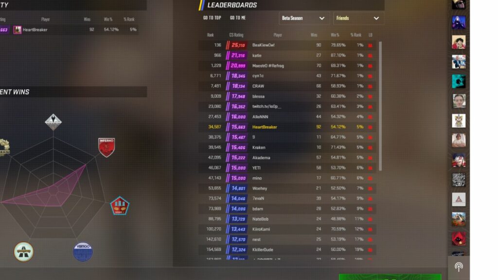CS2 ranking system based on CS Rating, earning new CS2 rank colors