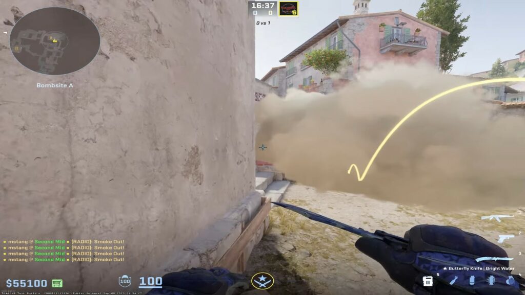 Deep lane smoke on Inferno in Counter-Strike 2