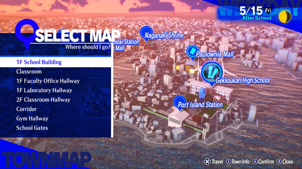 Persona 3 Reload Map User Interface screenshot taken from the official website