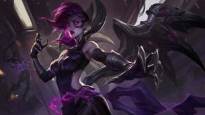 Blade Mistress Morgana skin in League of Legends official wallpaper splashart