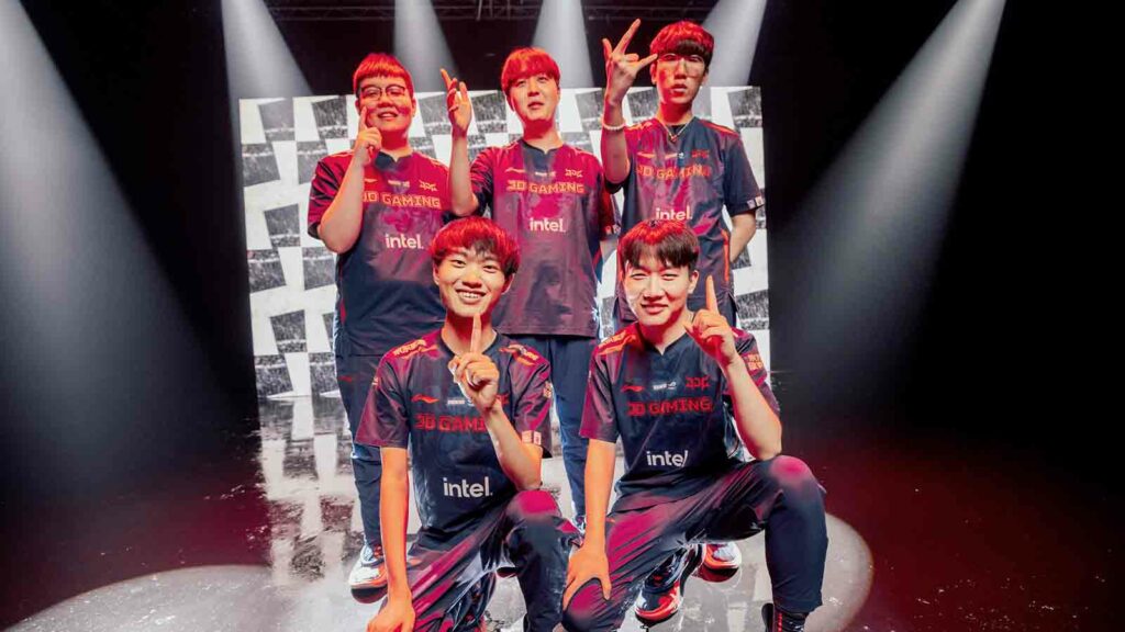JD Gaming at the League of Legends - Mid-Season Invitational Features Day on May 7, 2023 in London, England