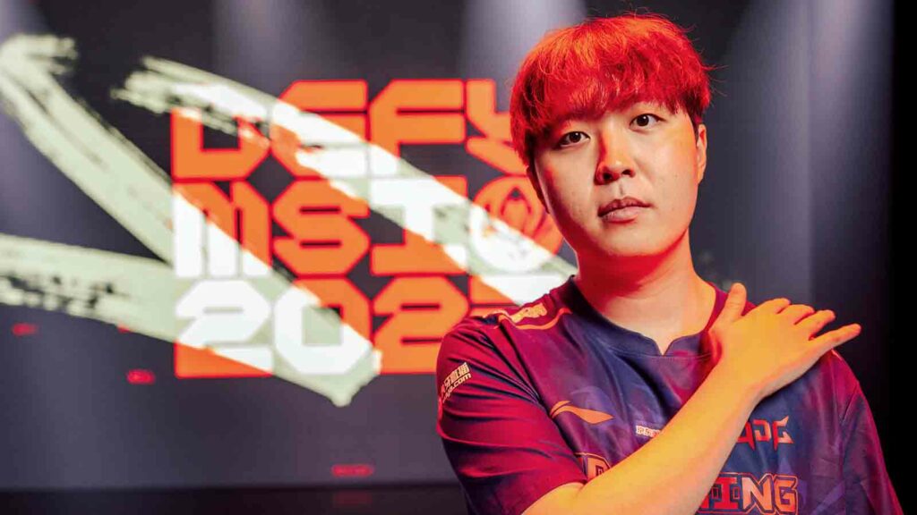  Seo "Kanavi" Jin-hyeok of JD Gaming at the League of Legends - Mid-Season Invitational Features Day on May 7, 2023 in London, England