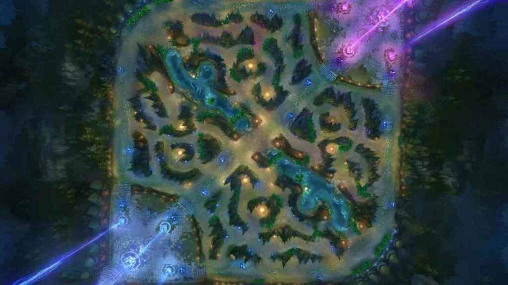 League of Legends Summoner's Rift map (top view)