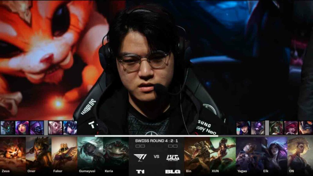 T1 vs. Bilibili Gaming at Worlds 2023 Swiss Stage round four game one draft