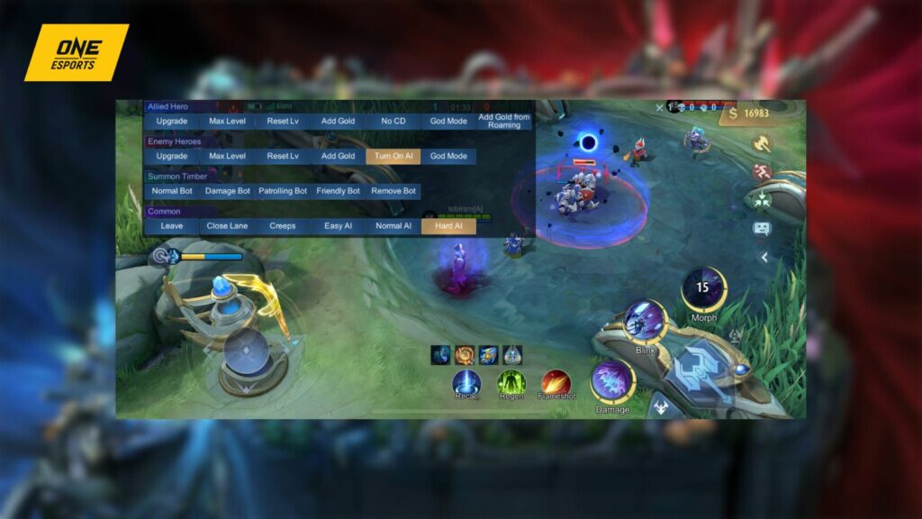 Mobile Legends: Bang Bang Practice mode controls