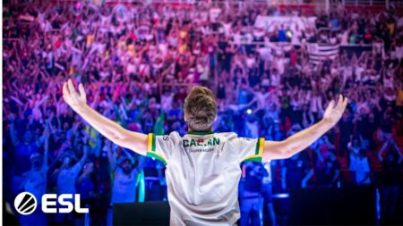 cadiaN on stage at ESL event