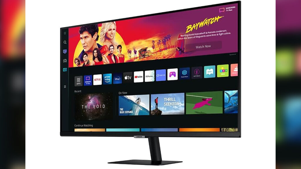 SAMSUNG 32" M70B Series 4K UHD USB-C Smart Monitor & Streaming TV, 4ms, 60Hz, HDR10, Wireless Display, Gaming and IoT Hubs, Alexa Built in, LS32BM702UNXGO, 2022, Black