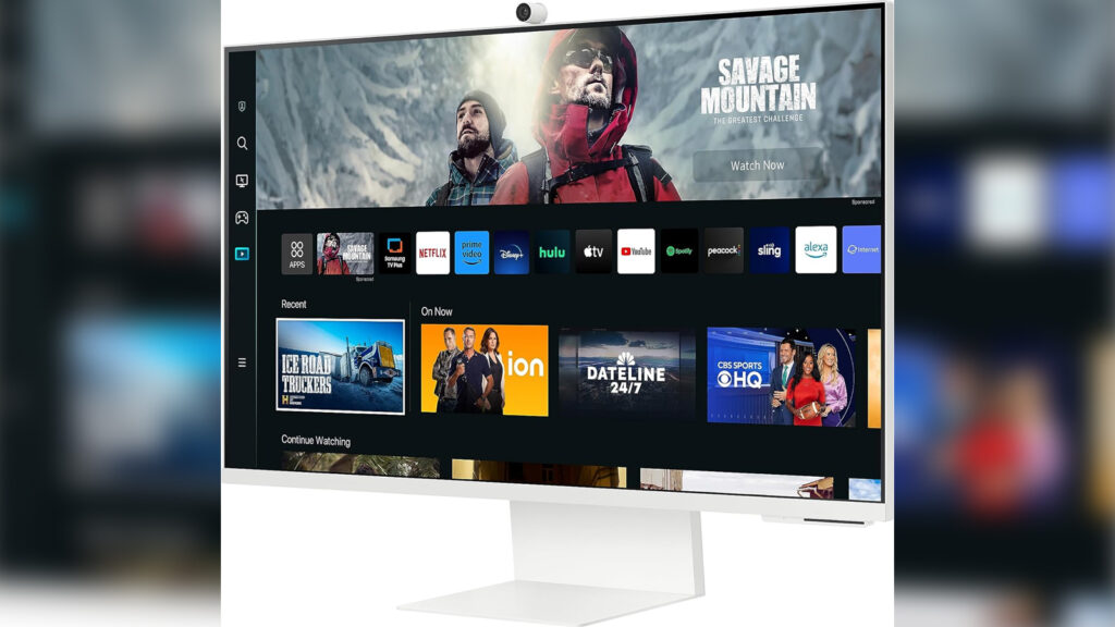 SAMSUNG 32'' M80C UHD HDR Smart Computer Monitor Screen with Streaming TV, Slimfit Camera Included, Wireless Remote PC Access, Alexa Built-in (LS32CM801UNXZA), Warm White