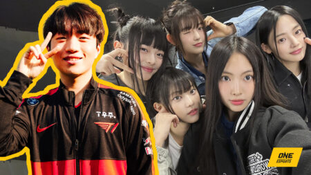 T1 Keria and NewJeans at Worlds 2023