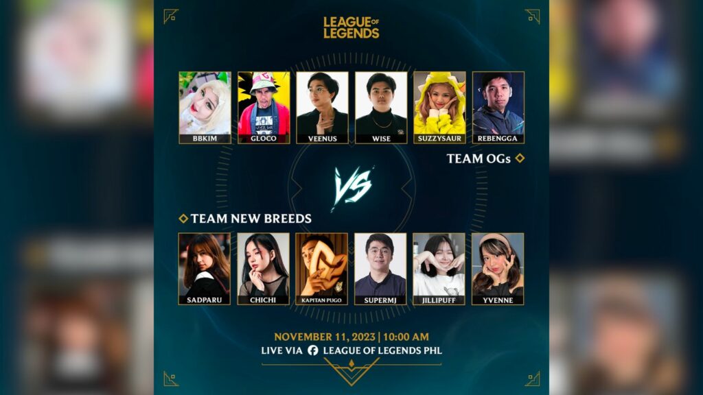 The League of Legends showmatch Rambulan Rito participants