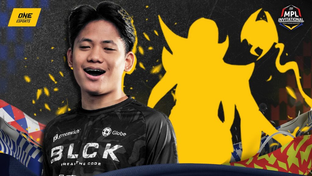 Blacklist International midlaner Salic "Hadji" Imam and a silhouette of a mage hero in Mobile Legends: Bang Bang