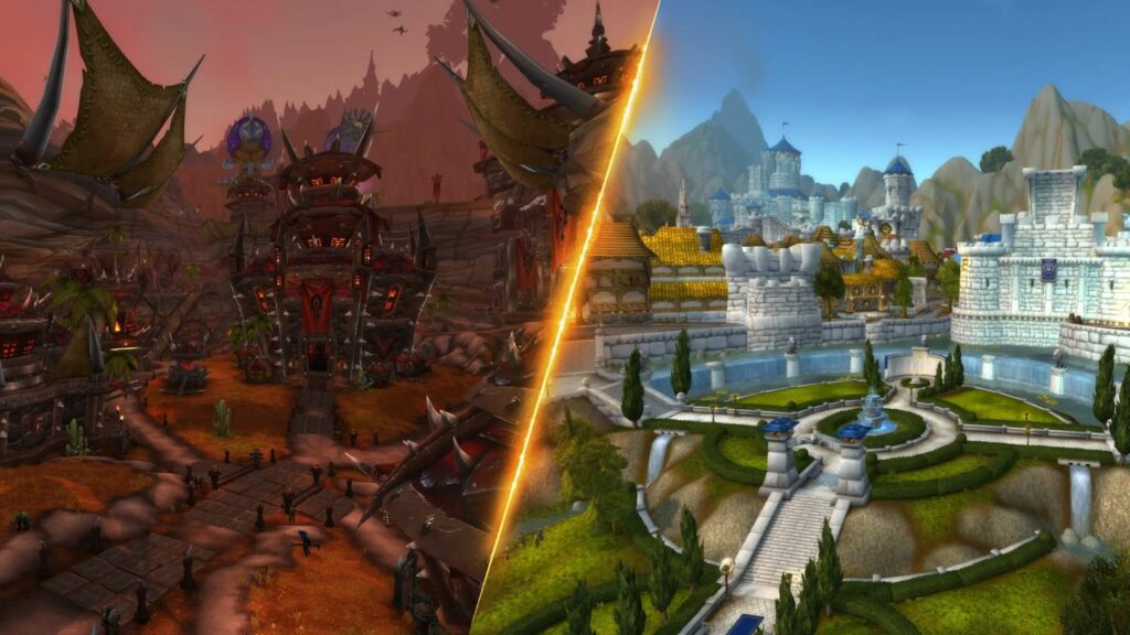 World of Warcraft Orgrimmar and Stormwind