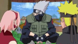 Sakura, Kakashi, and Naruto having a conversation in episode 222 of Naruto: Shippuden