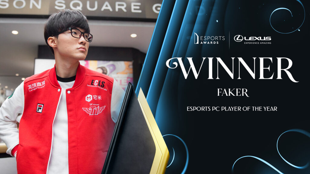 T1 Faker wins Esports PC player of the year at Esports Awards 2023