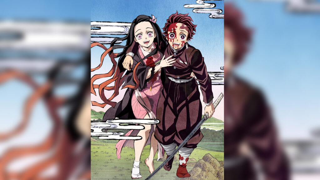 Demon Slayer wallpaper featuring Nezuko and Tanjiro Kamado