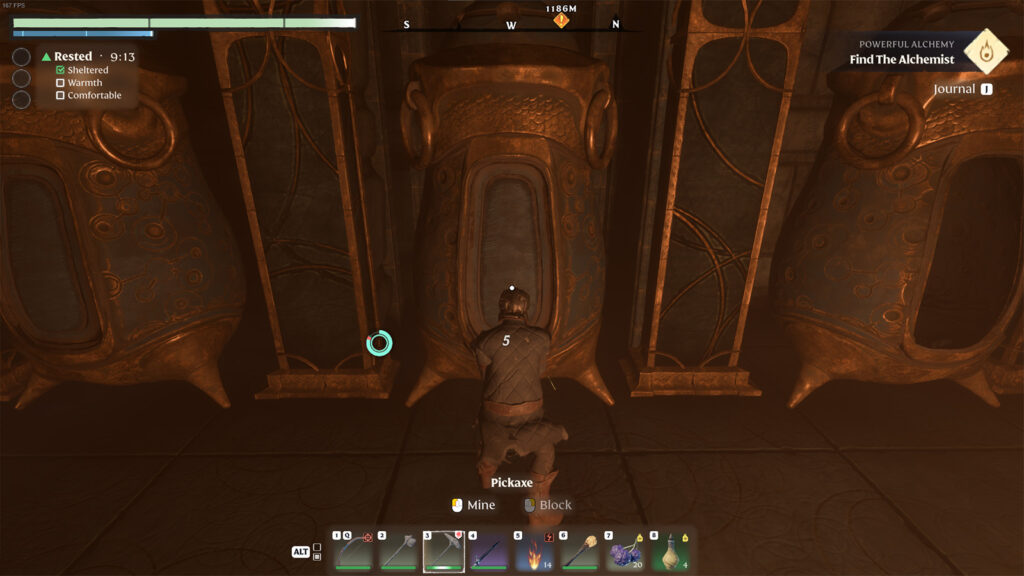 Enshrouded secret way to farm metal scraps in Enshrouded early game hitting metal pods