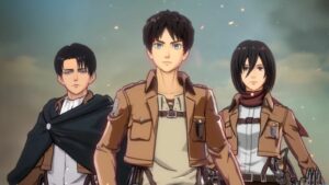 Attack on Titan MLBB skins featuring Levi Ackermann, Eren Jaeger, and Mikasa Ackermann
