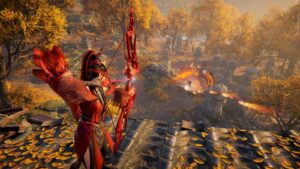 Viper Ning drawing a bow in official in-game Naraka Bladepoint screenshot