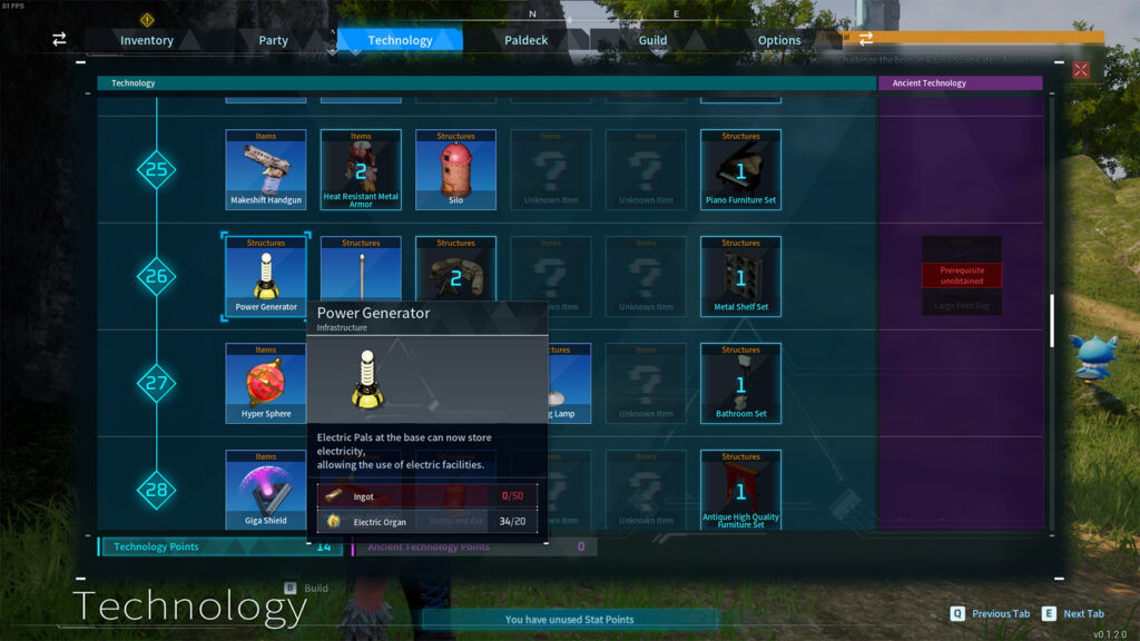 Palworld how to farm electric organs in Palworld power generator item screenshot