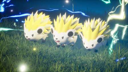 Palworld how to farm electric organs in Palworld three Jolthogs promo photo
