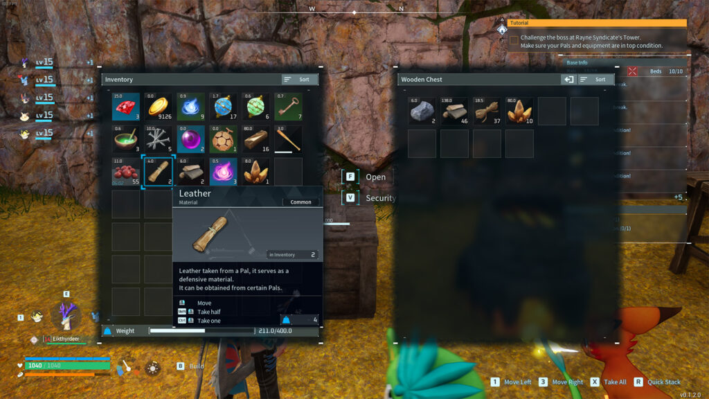 Palworld how to farm leather in Palworld leather screenshot