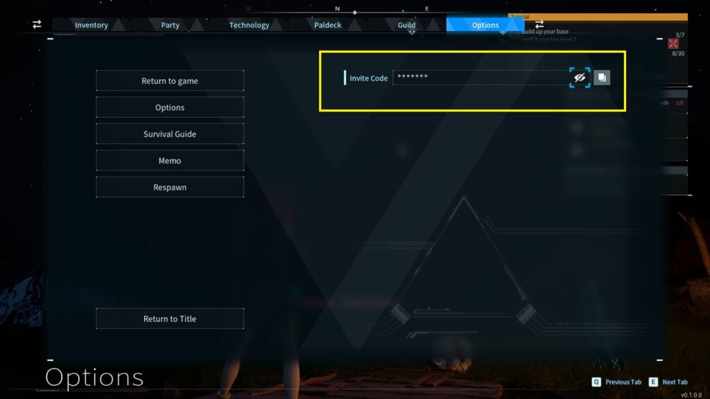 Palworld invite code