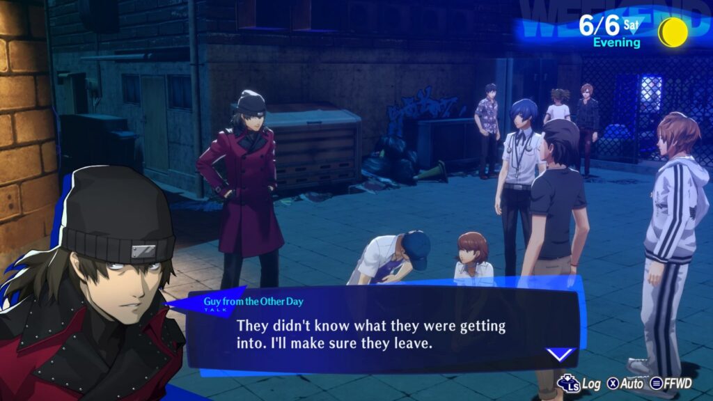 Shinjiro Aragaki saving the Protagonist in Persona 3 Reload