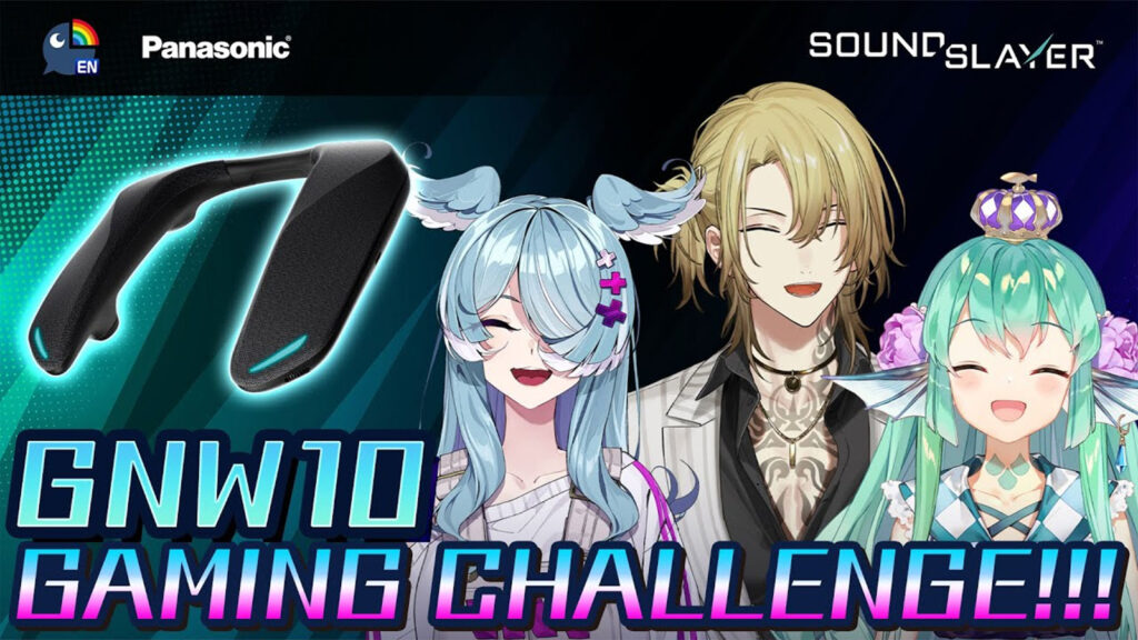 Nijisanji EN vtubers Luca Kaneshiro, Elira Pendora, and Finana Ryugu team up for Panasonic's SoundSlayer Wireless Wearable Gaming Speaker System GNW10