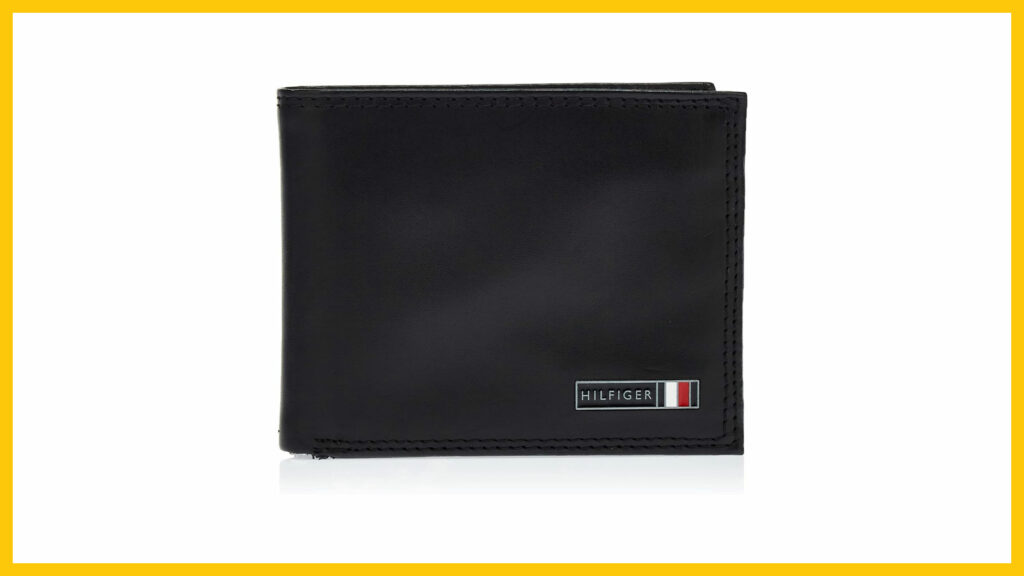 Tommy Hilfiger Men's Leather Edisto RFID Slim Bifold Wallet, Black