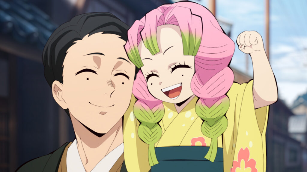 Image of Demon Slayer Hashira Mitsuri Kanroji in season 3 of the anime taken from the series' official X page