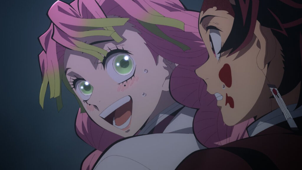Image of Demon Slayer Hashira Mitsuri Kanroji in season 3 of the anime taken from the series' official X page