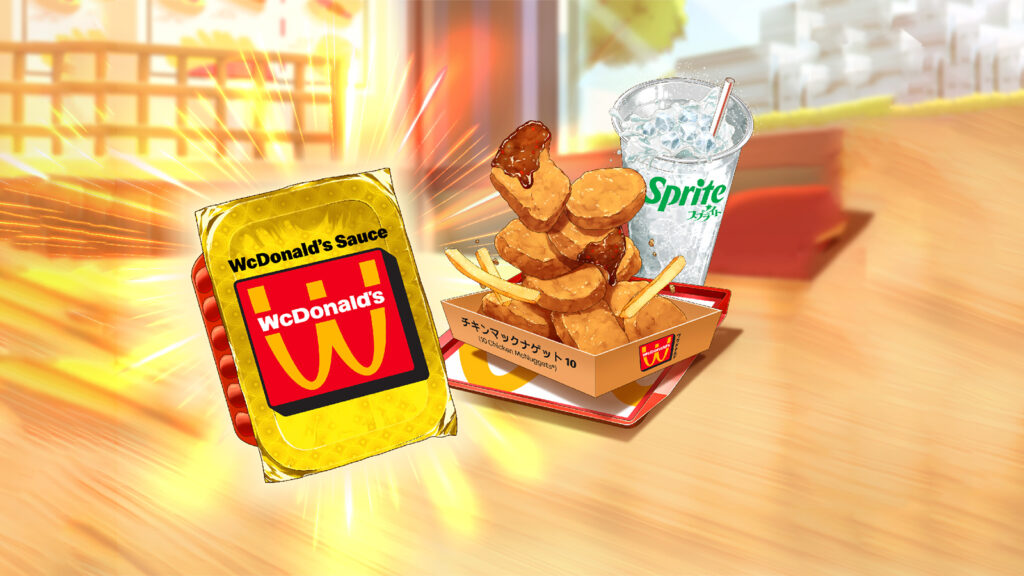 McDonald's anime collab with the WcNuggets and WcDonald's sauce