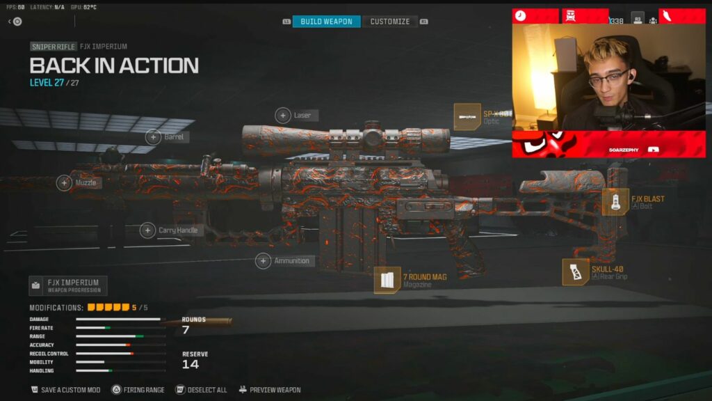 FJX Imperium loadout MW3 by Call of Duty content creator Zephy