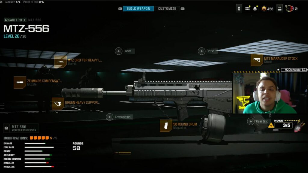 MTZ 556 Warzone loadout by FaZe Clan content creator Swagg