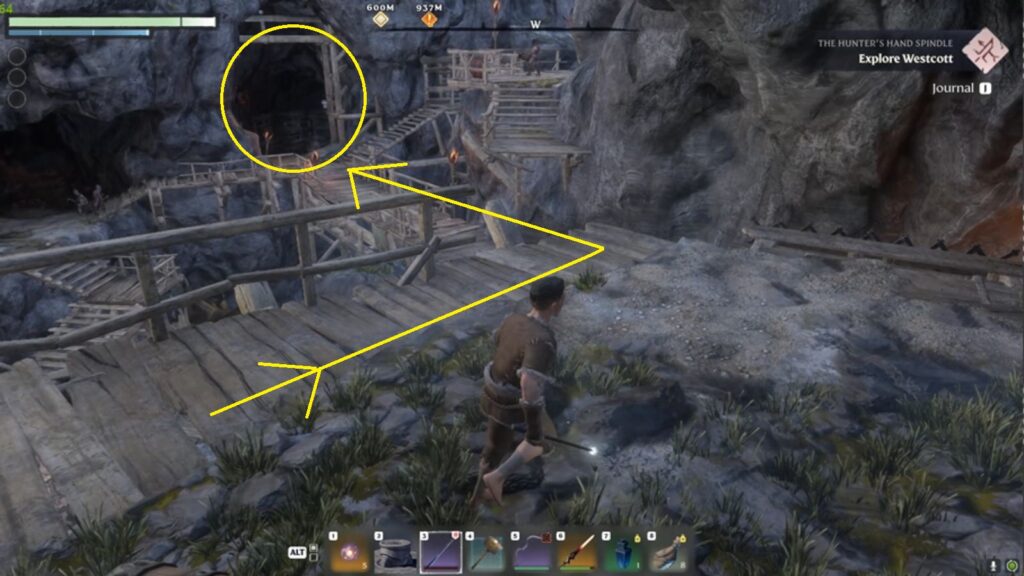 Enshrouded crucible entrance