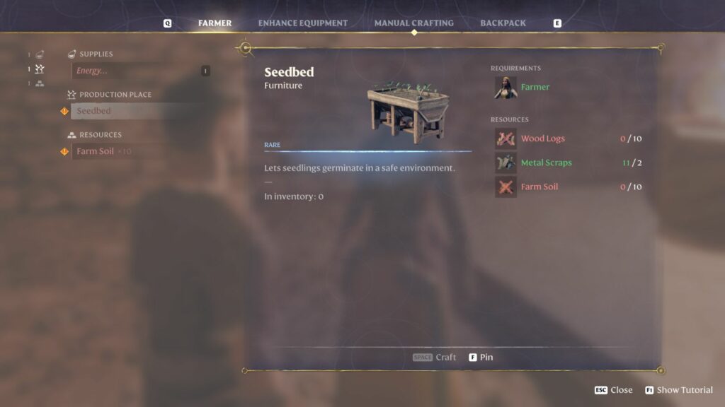 Getting a seed bed for enshrouded farming