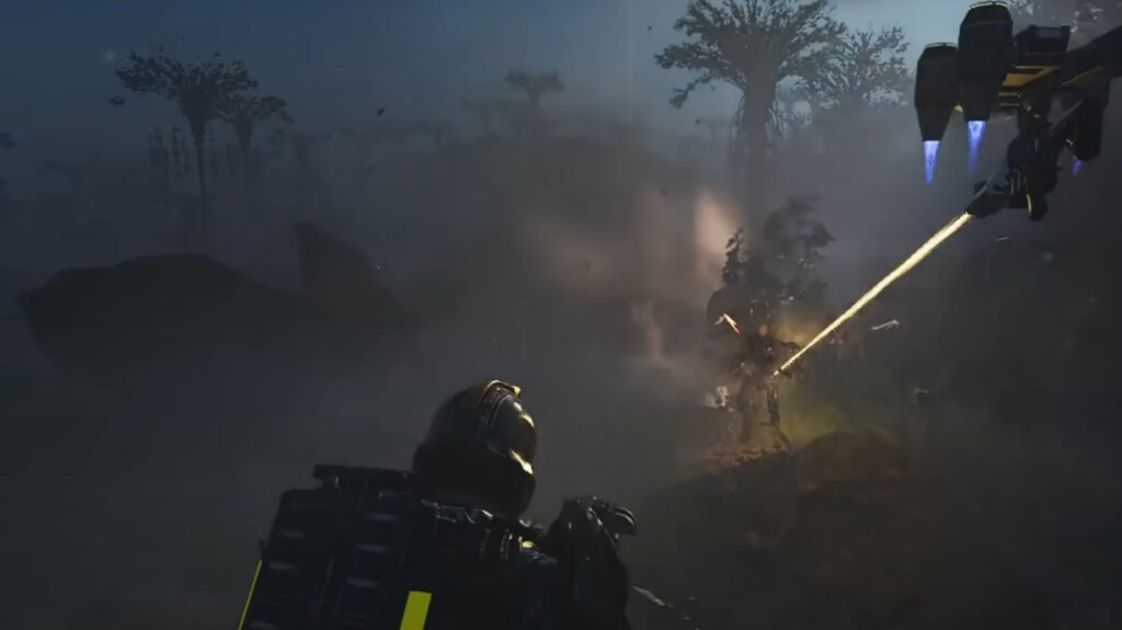 Helldivers 2 Scout Striders fight