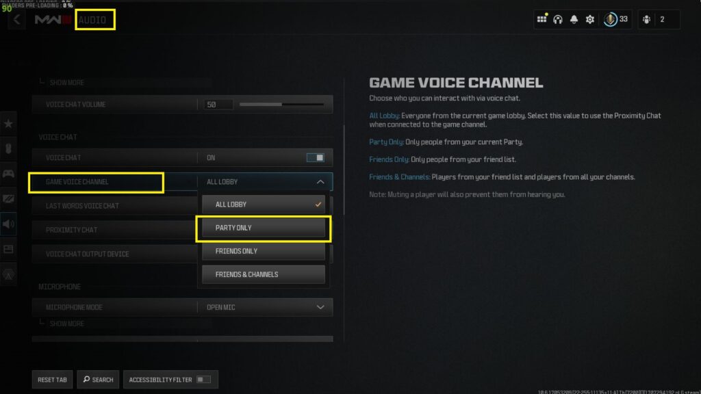 MW3 voice service unavailable error game voice channel