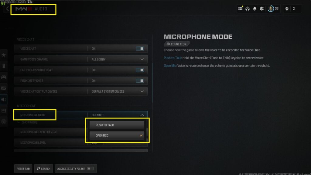 MW3 voice service unavailable error microphone mode