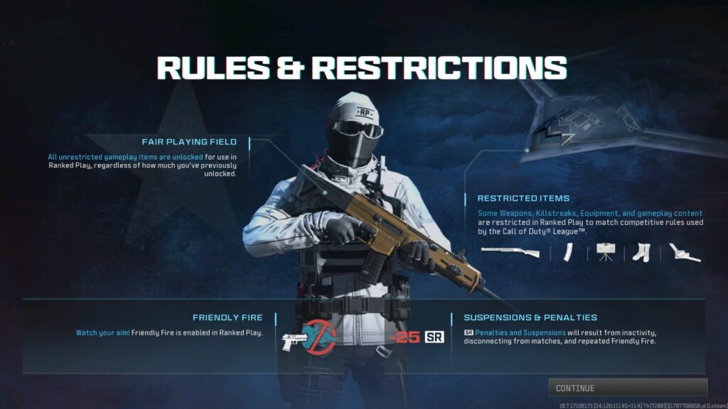 MW3 Rules and Restrictions