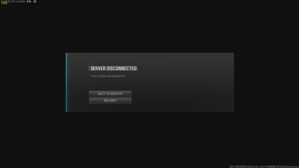 MW3 your profile was signed out PC error