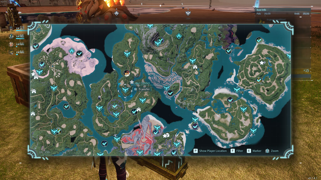 Palworld How To Find Elizabee boss in Palworld Lake Center map