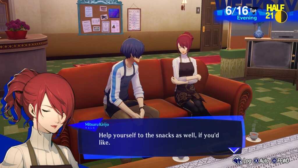 Mitsuro Kirijo dorm hangout in Persona 3 Reload