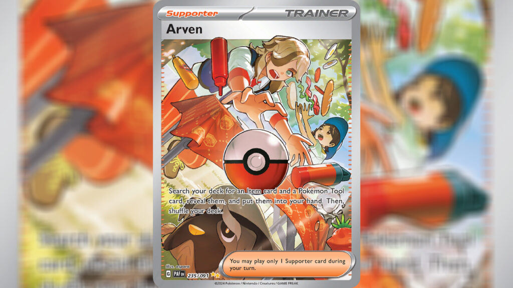 Pokemon TGC Arven card in Paldean Fates set