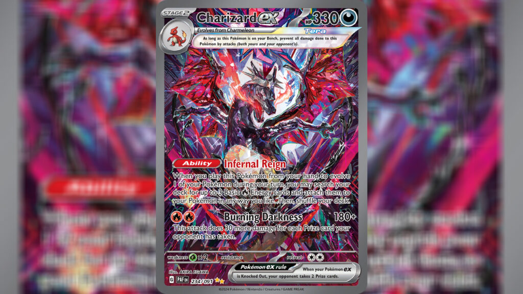 Pokemon TGC Charizard ex card in Paldean Fates set